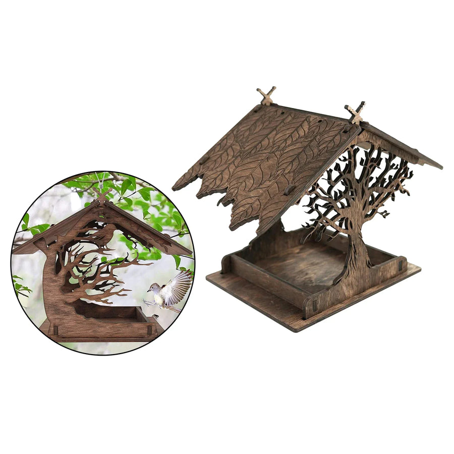 Rustic Treehouse Wooden Bird Feeder - Image 5