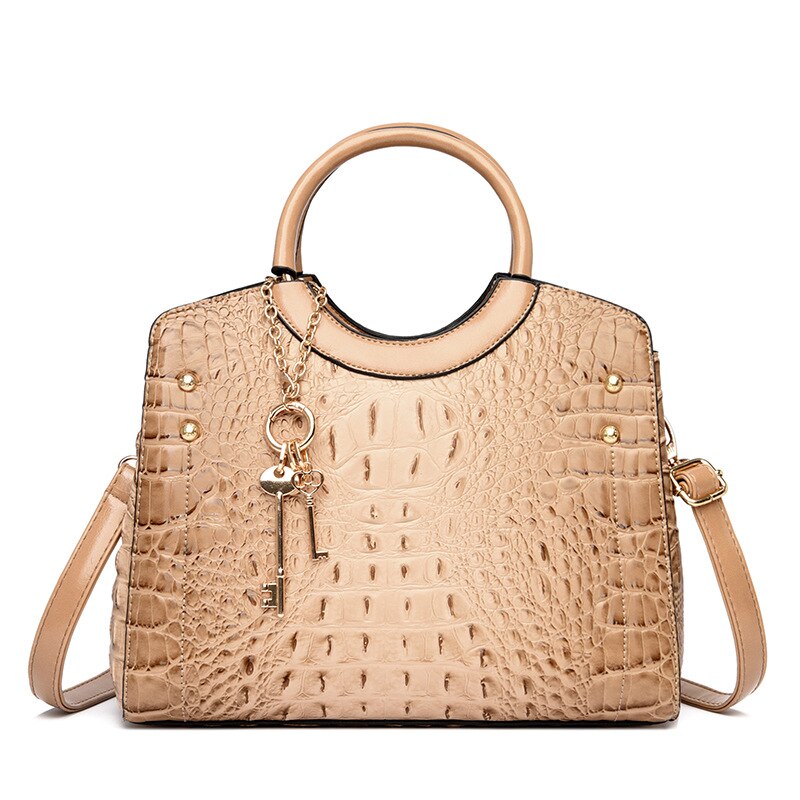 Crocodile Leather Vintage Shoulder Bag - Image 10