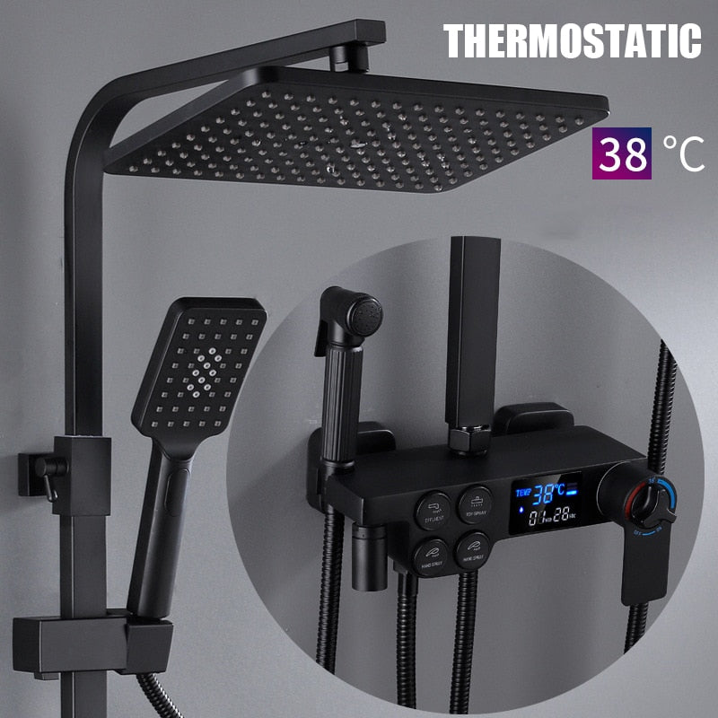 Elegant Digital Wall Mounted Smart Thermostatic Bath Faucet - Image 2
