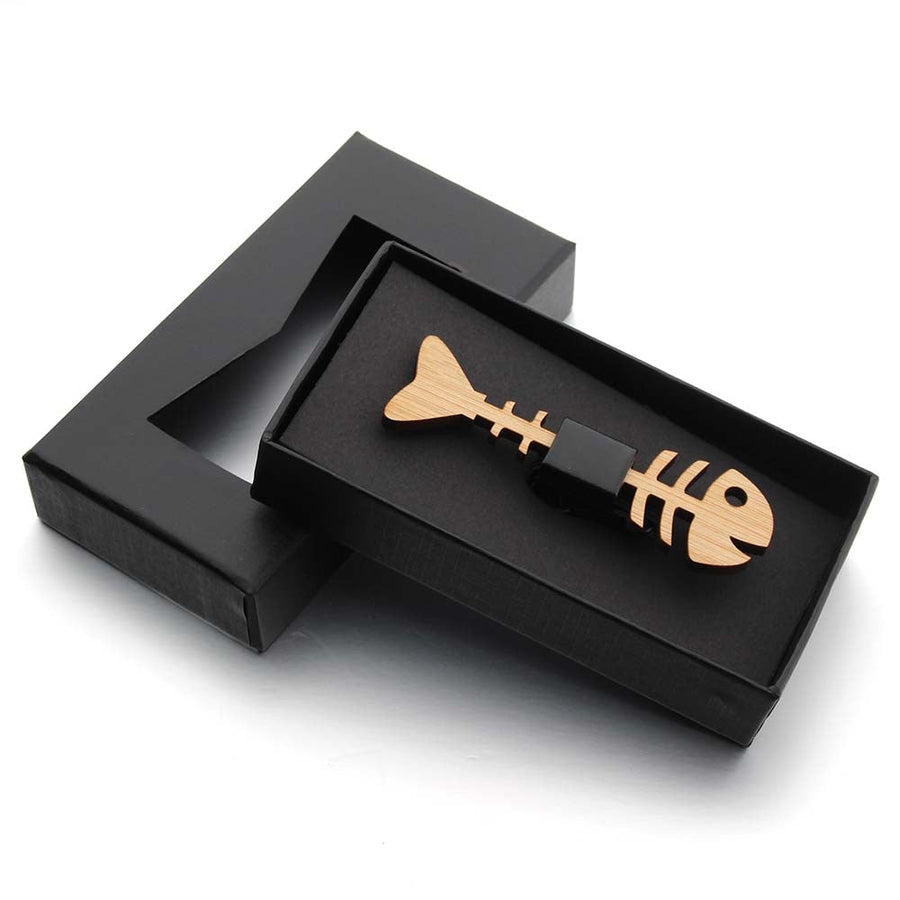 Wooden Fish Skeleton Men Bow Tie - Image 0