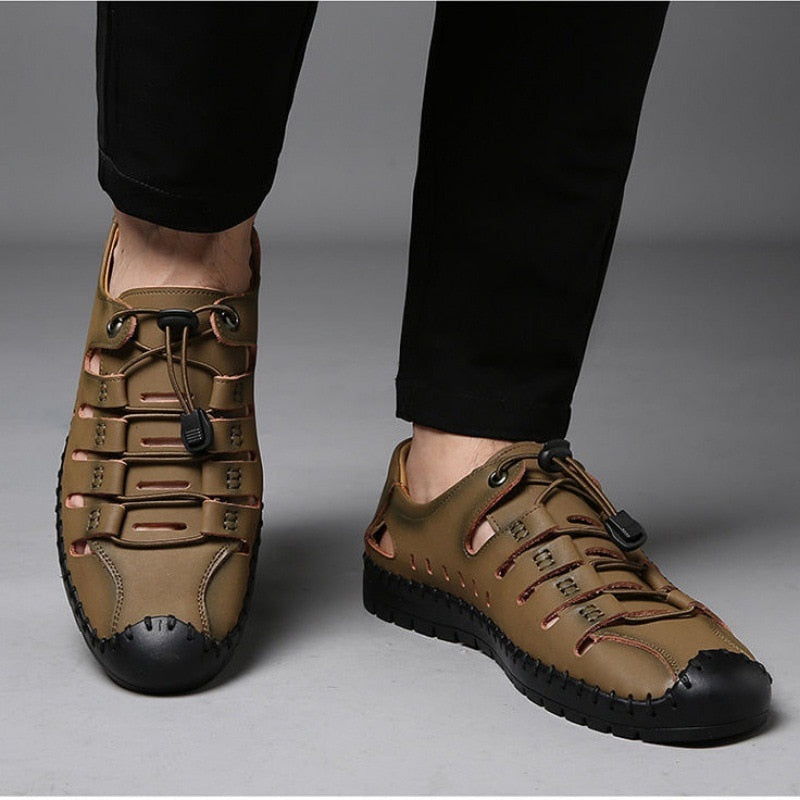 Casual Beach Flexible Leather Sandal - Image 11