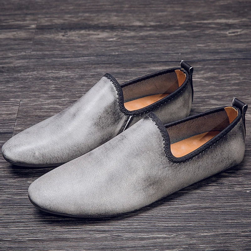 Leather Comfort Slip-on Men Shoes - Image 1