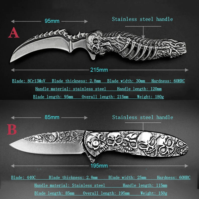 Tactical Nigh Skull Foldable Pocket Knife - Image 4