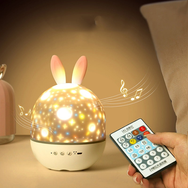 LED Universe Stars Bunny Projector Night Light - Image 1