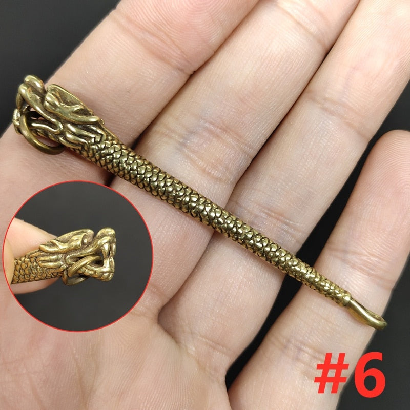 Retro Radiance Brass Mini Tool Vintage Keychain - Image 11