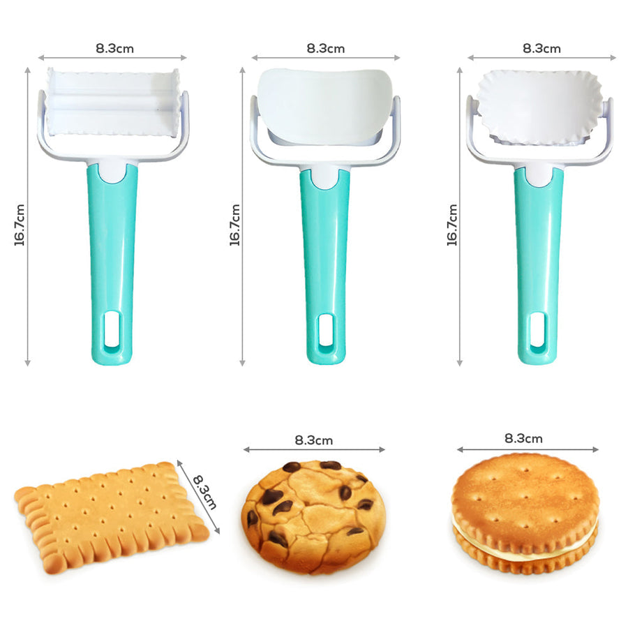 3Pcs Cake Decorating Dough Cutter Roller - Image 7