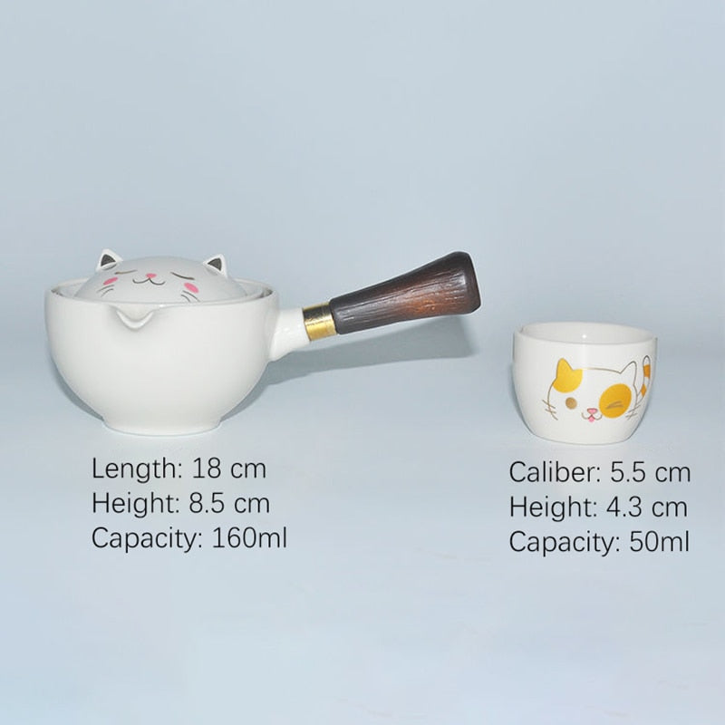 Self-Rotating Cute Cat Kung Fu Tea Set - Image 3