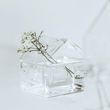 Simple Mini House Glass Flower Vase - Image 1