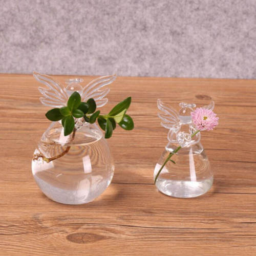 Angel Time Transparent Glass Vase - Image 1