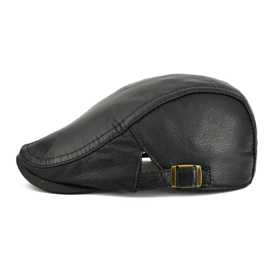 Timeless Newsboy Retro Leather Flat Cap - Image 4