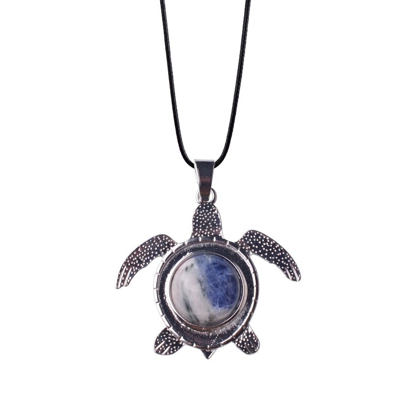 Sea Turtle Natural Stone Necklace - Image 2