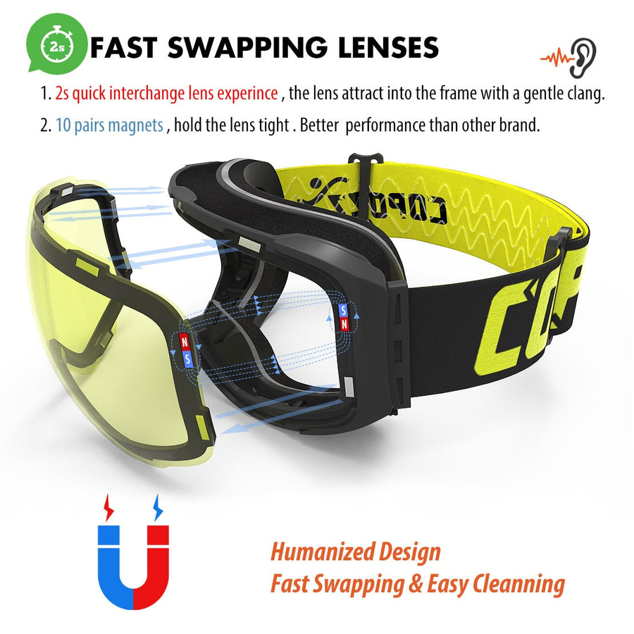 Magnetic UV Protection Anti-Fog Ski Goggles - Image 1