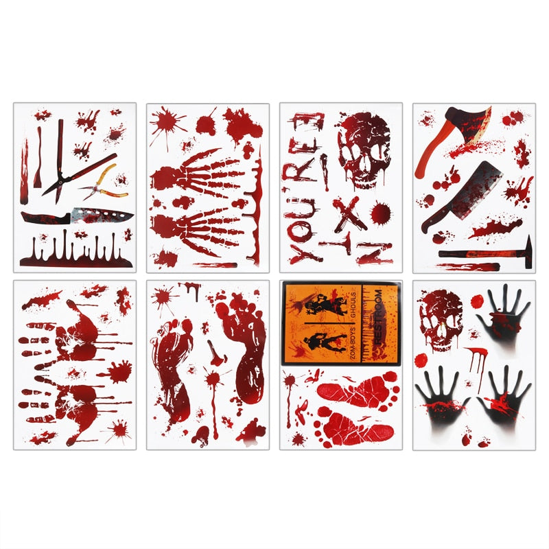 Bloody Handprint Stickers Halloween Decor - Image 26