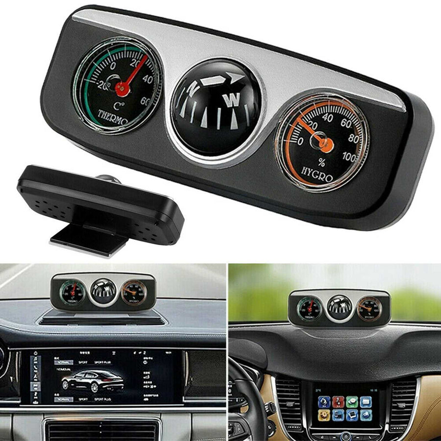 Stylish Retro Car Thermometer Compass - Image 3
