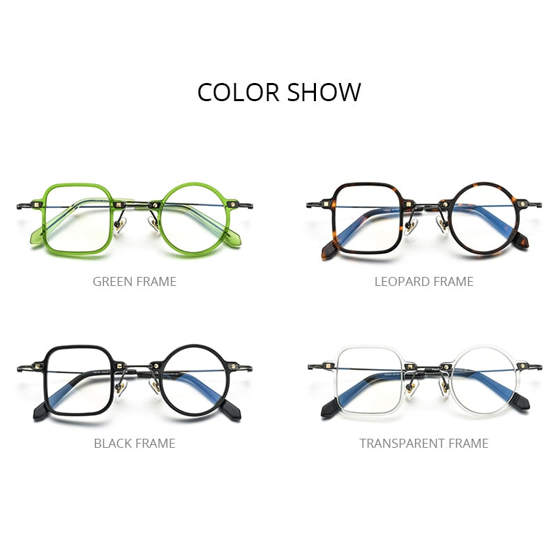 Irregular Shape Geeky Titanium Eyeglasses - Image 3