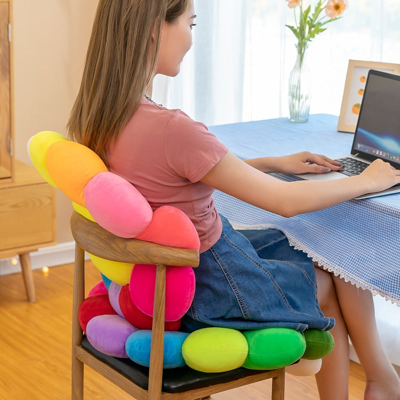 Colorful Sunflower Plush Comfy Seat Cushion - Image 3
