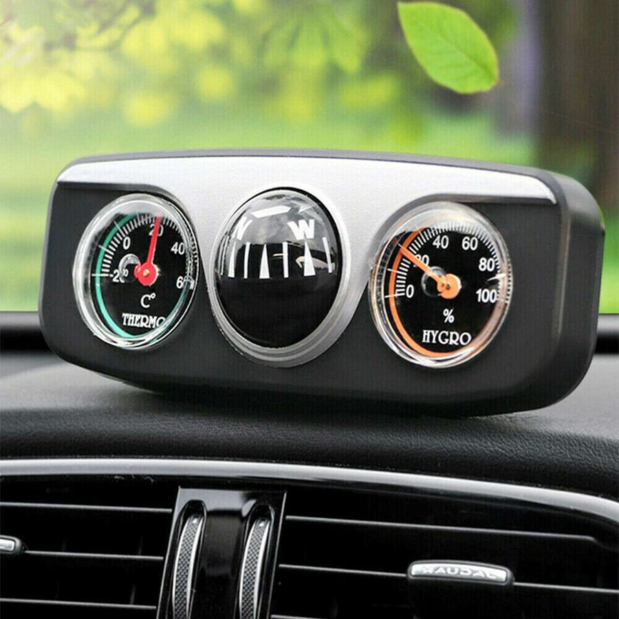 Stylish Retro Car Thermometer Compass - Image 1