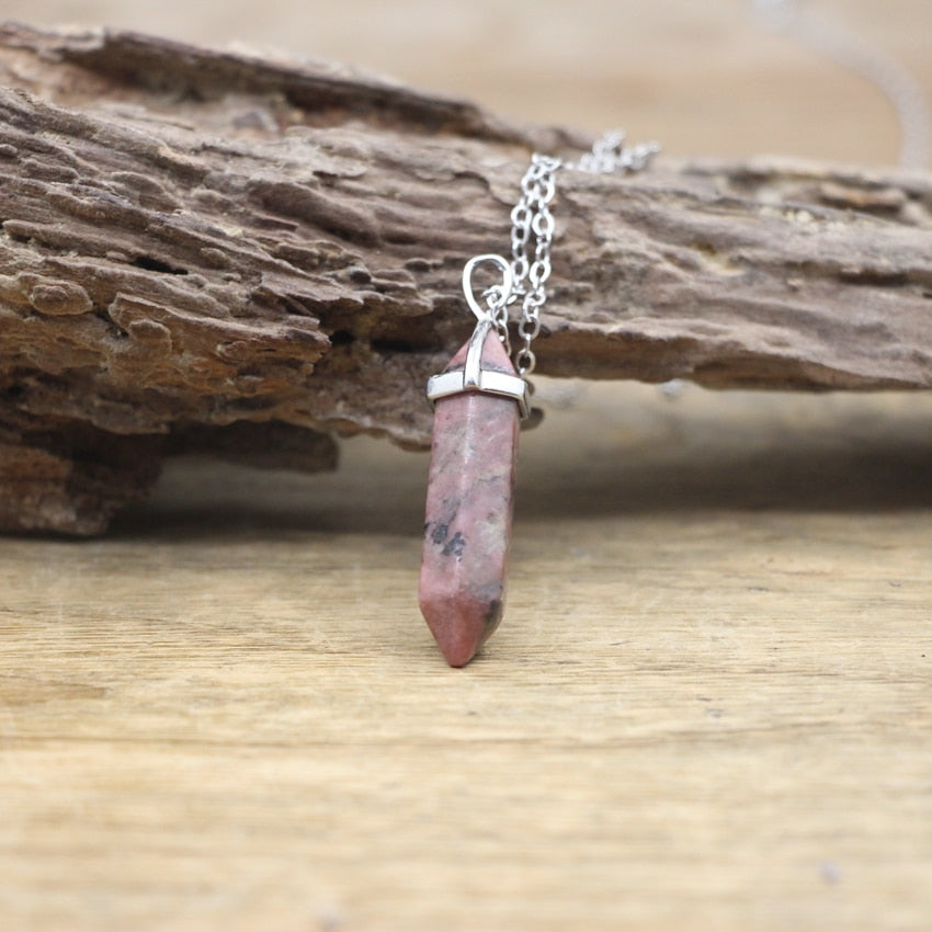 Hexagon Natural Stone Chakra Necklace - Image 4