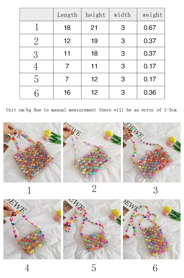Love Beaded Hearts Colorful Mini Handbags - Image 12