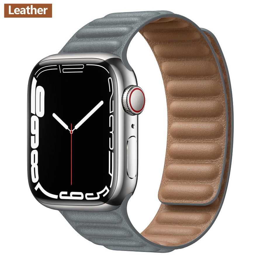 Magnetic Strap Leather Smart Watch Band - Image 22