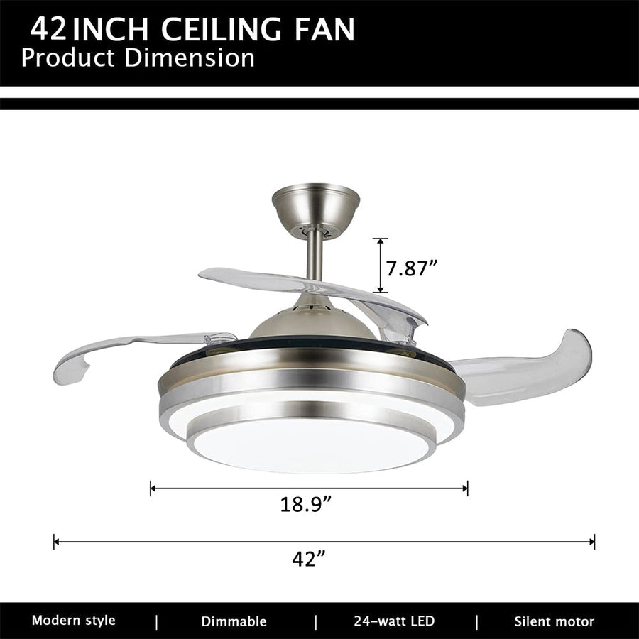 Modern Remote Controlled LED Ceiling Fan Lamp - Image 7