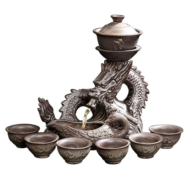 Ceramic Portable Traditional Dragon Tea Set - Image 2