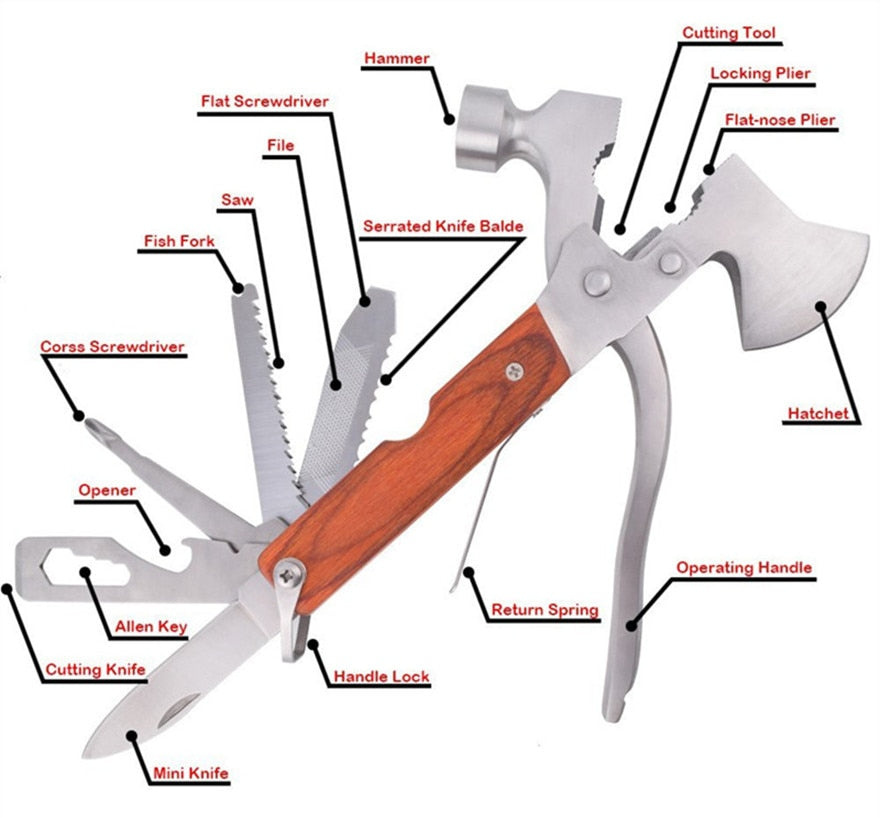 Multifunctional Stainless Steel Hammer Camping Tool - Image 2