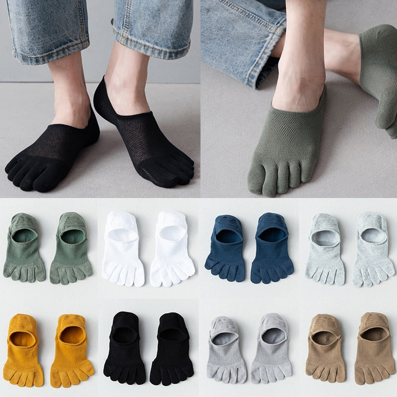 Breathable Cotton Toe Socks - Image 2