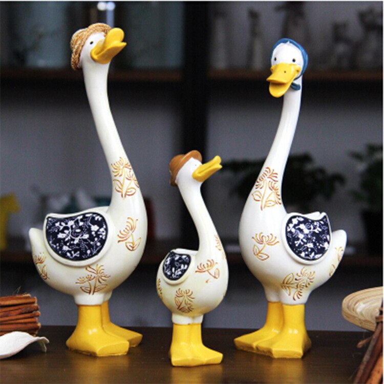 3Pcs Resin American Style Duck Table Decor - Image 1