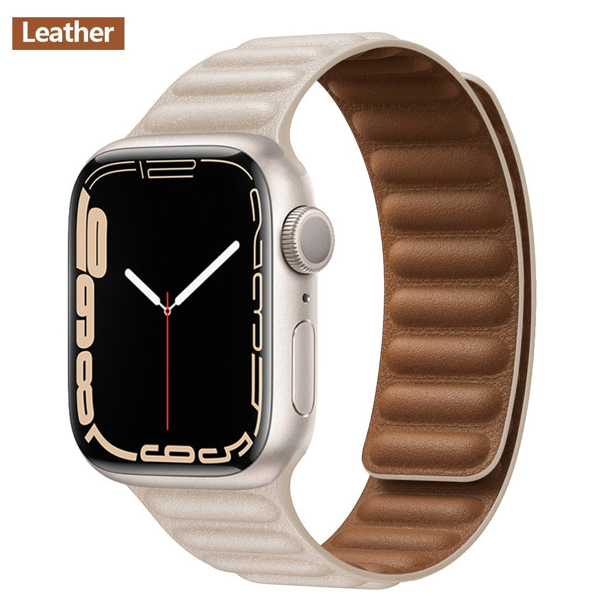 Magnetic Strap Leather Smart Watch Band - Image 6