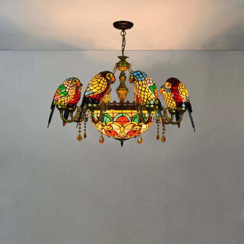 Antique Style Parrot Chandelier Lamp - Image 1