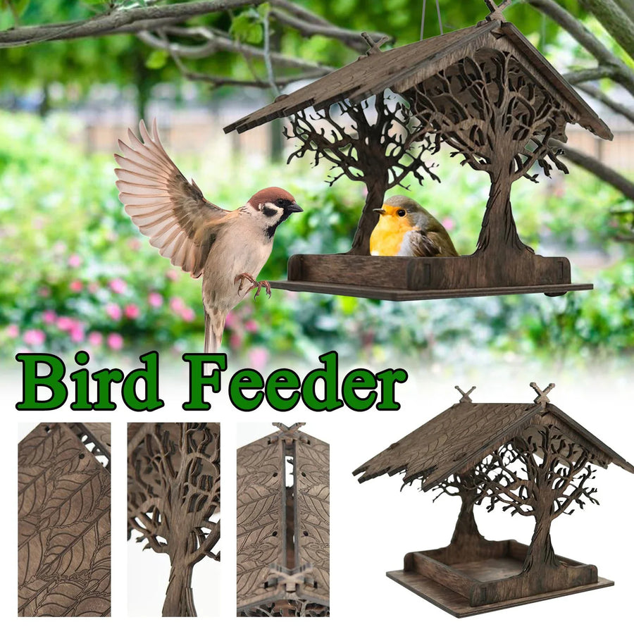 Rustic Treehouse Wooden Bird Feeder - Image 3