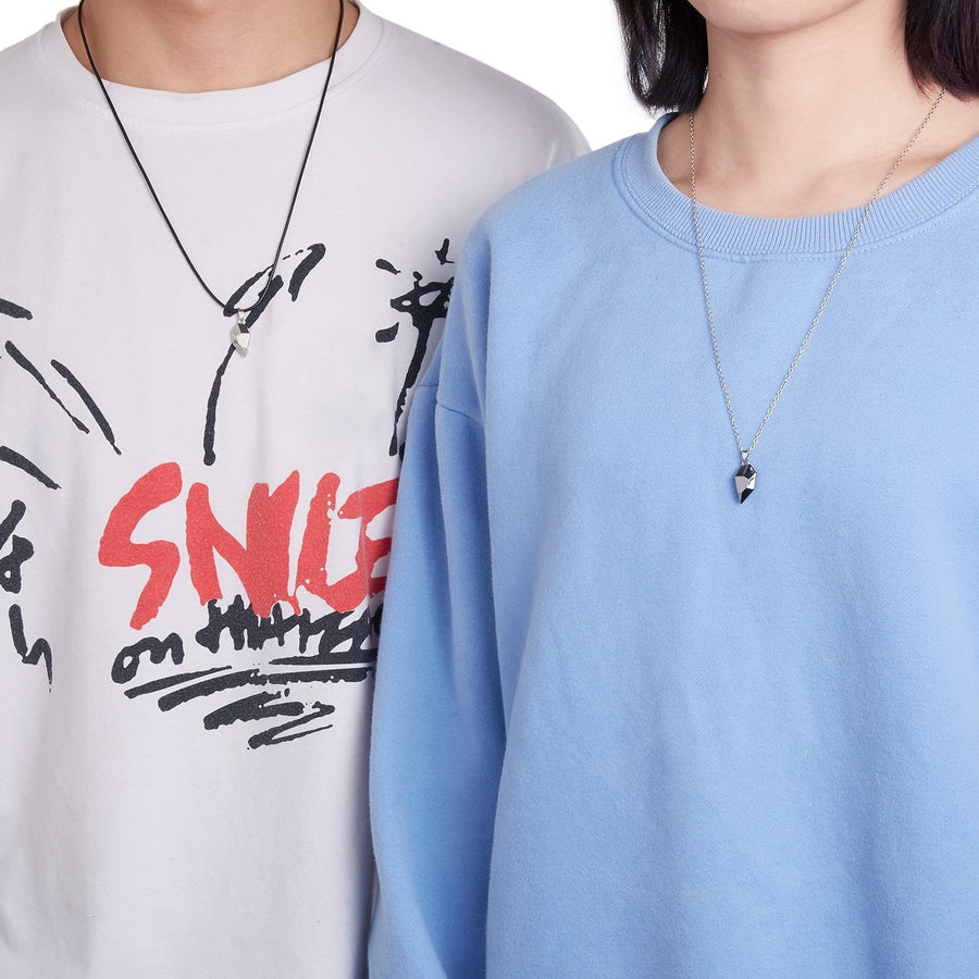 Magnetic Abstract Heart Couple's Necklace - Image 21