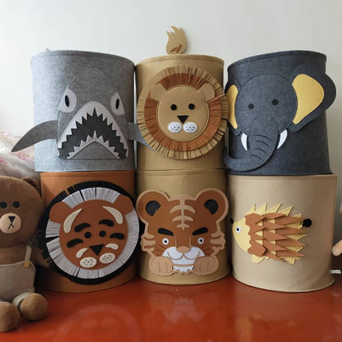 Safari Animals Collapsible Kids Toy Laundry Organizer Basket - Image 0