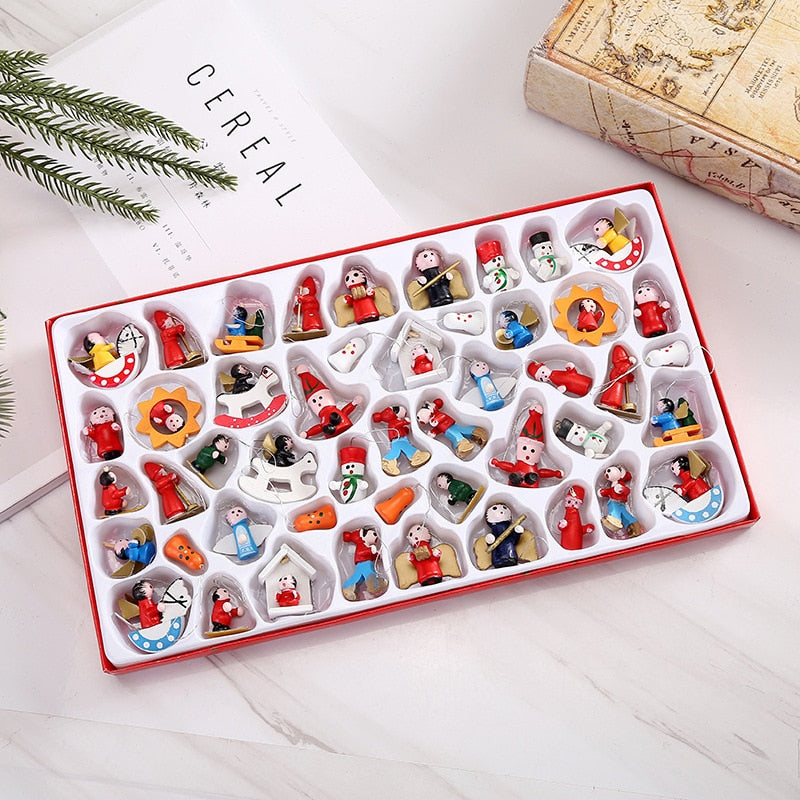 48pcs Santa's Runners Wooden Decoration Set - Image 0