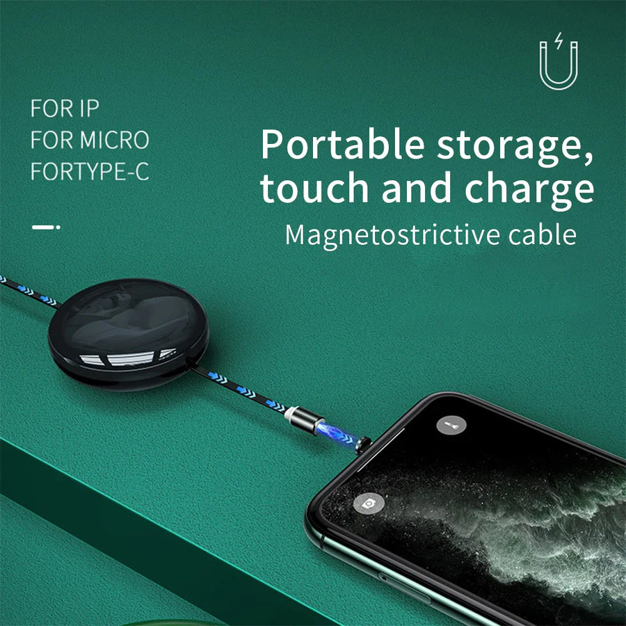 3in1 Universal Retractable Magnetic Fast Charging Cable - Image 2