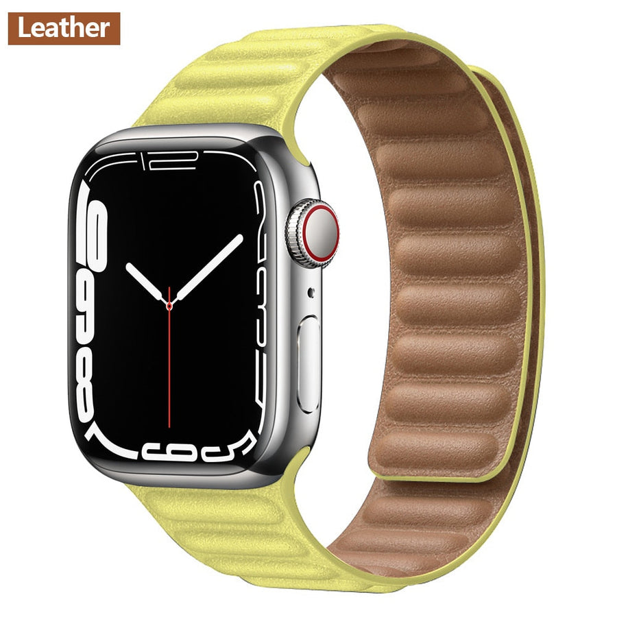 Magnetic Strap Leather Smart Watch Band - Image 16