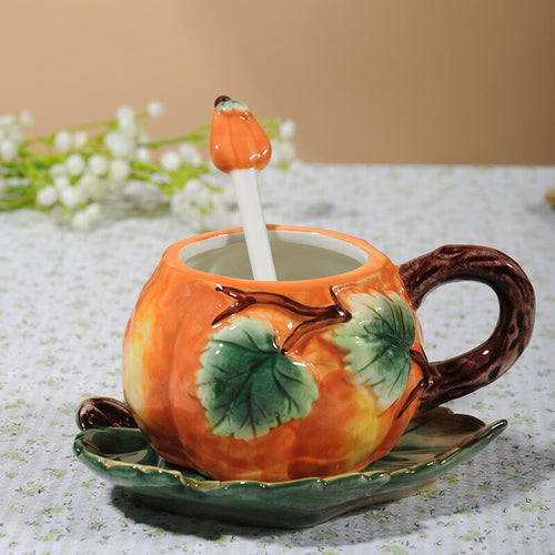 Creative Ceramic Pumpkin Mug Set - Image 0