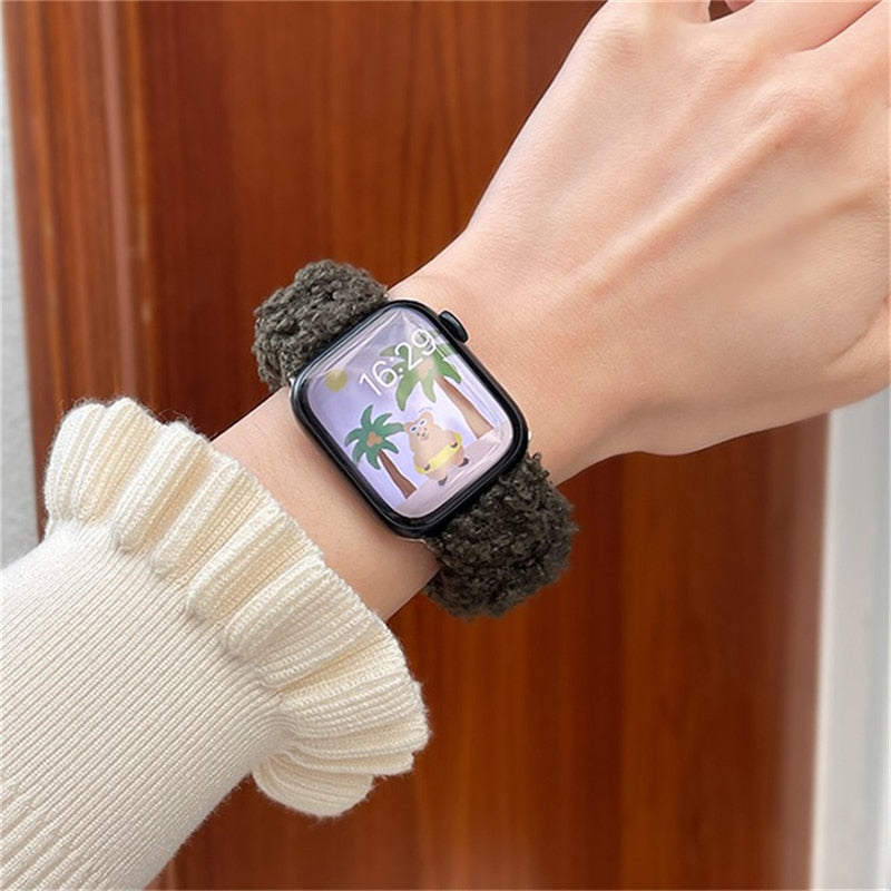 Cozy Plush Smart Watch Wristband - Image 1