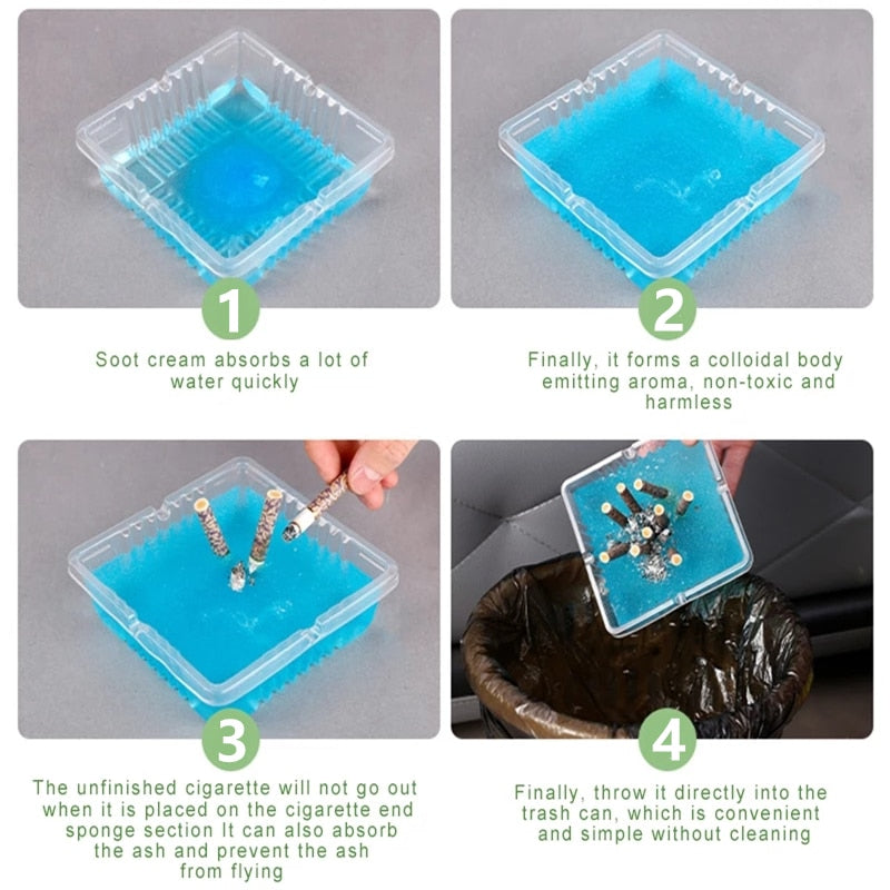 Disposable Practical Ashtray Odor Removal Clean Air Sand Gel - Image 2