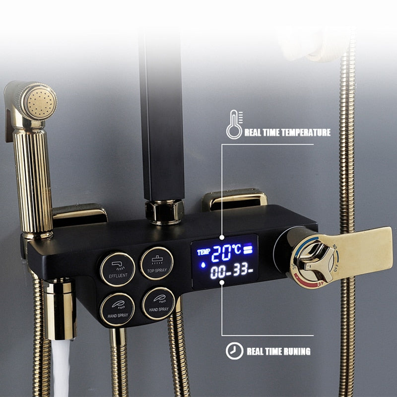 Elegant Digital Wall Mounted Smart Thermostatic Bath Faucet - Image 13