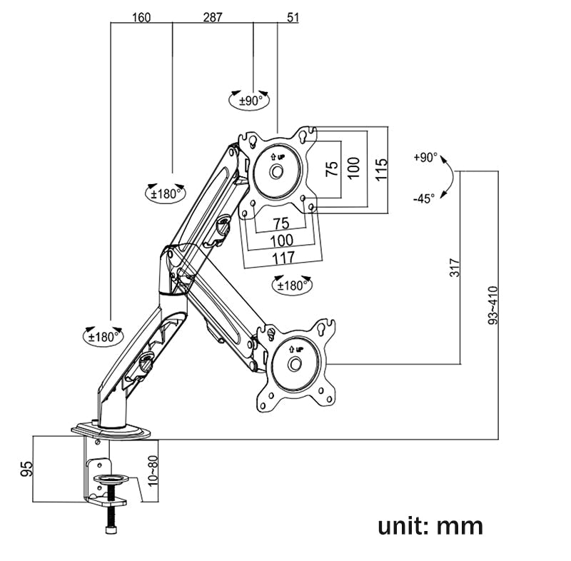Adjustable Rotating Monitor Holder Stand - Image 8