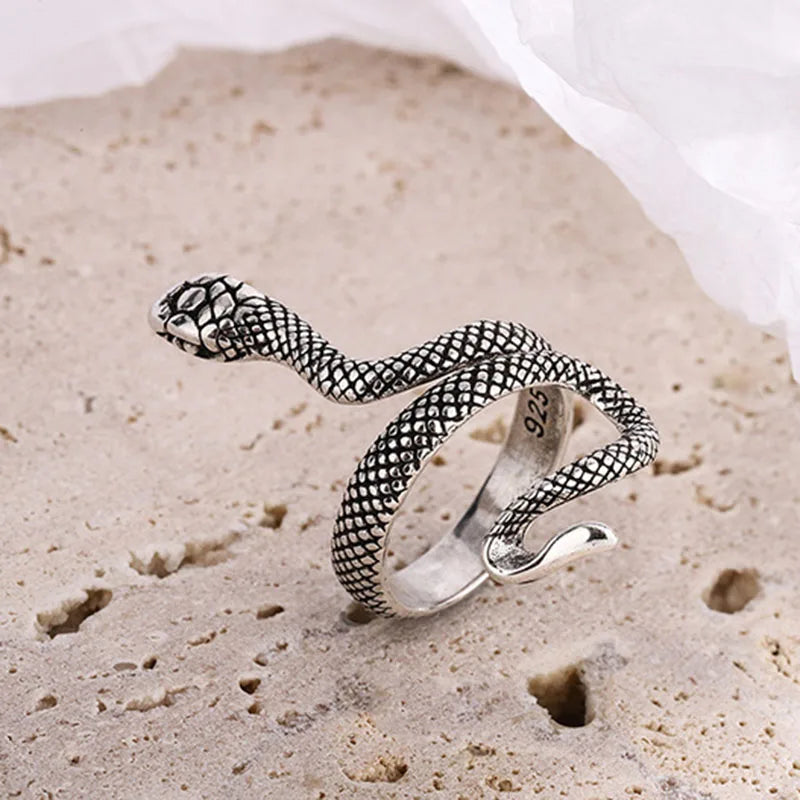 Textured Snake Steel Ring - Image 3