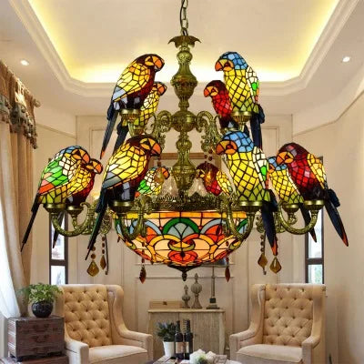Antique Style Parrot Chandelier Lamp - Image 8