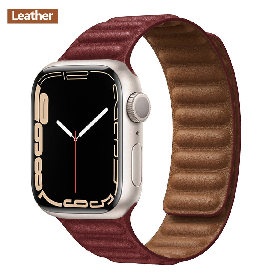 Magnetic Strap Leather Smart Watch Band - Image 11