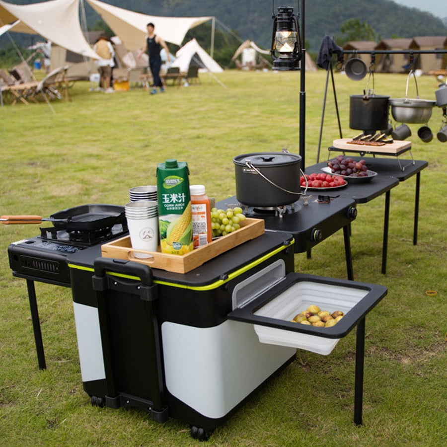 Foldable Mobile Cook Station Outdoor Chef Table - Image 1