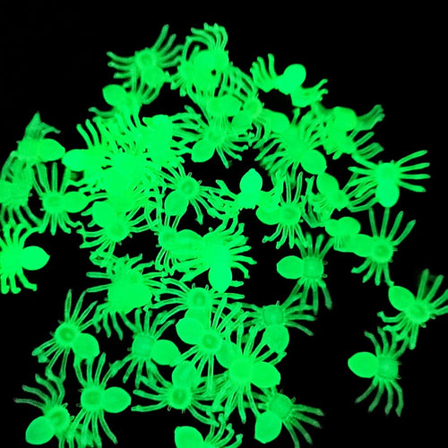 50Pcs Luminous Glowing Spiders Halloween Decoration - Image 0