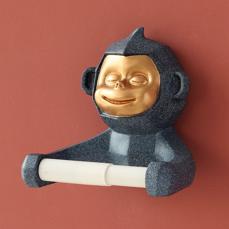 Happy Monkey Resin Toilet Paper Holder - Image 9