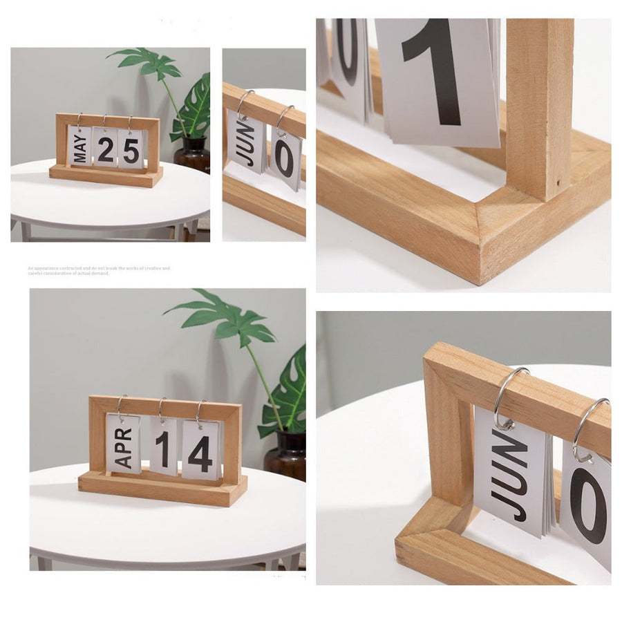 Wooden Flip Desktop Daily Calendar - Image 1