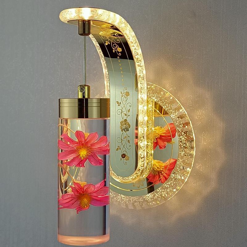 Elegant Crystal Flower Dimming Wall Lamp - Image 20